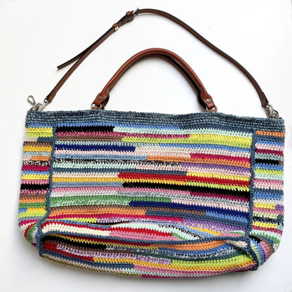 🌈 Scrap Yarn Bag Pattern – Colorful & Fun! 🧶