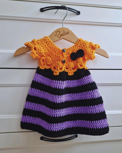 🎃 Spooky-Cute Skull Dress Crochet Pattern 🧶 👶 Newborn–8Y