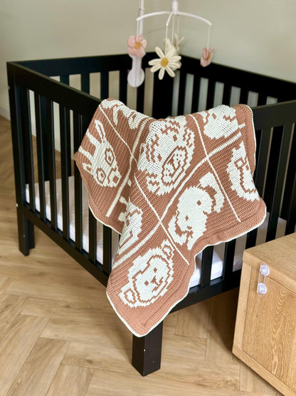 ✨ Safari Adventure Play Mat – Adorable Animal Mosaic Crochet Pattern 🦒🦁🐘