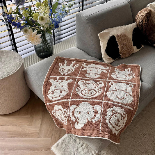 ✨ Safari Adventure Play Mat – Adorable Animal Mosaic Crochet Pattern 🦒🦁🐘