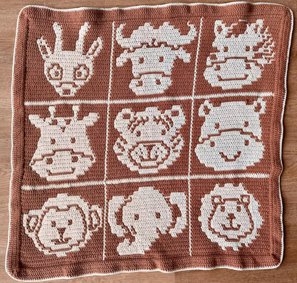 ✨ Safari Adventure Play Mat – Adorable Animal Mosaic Crochet Pattern 🦒🦁🐘