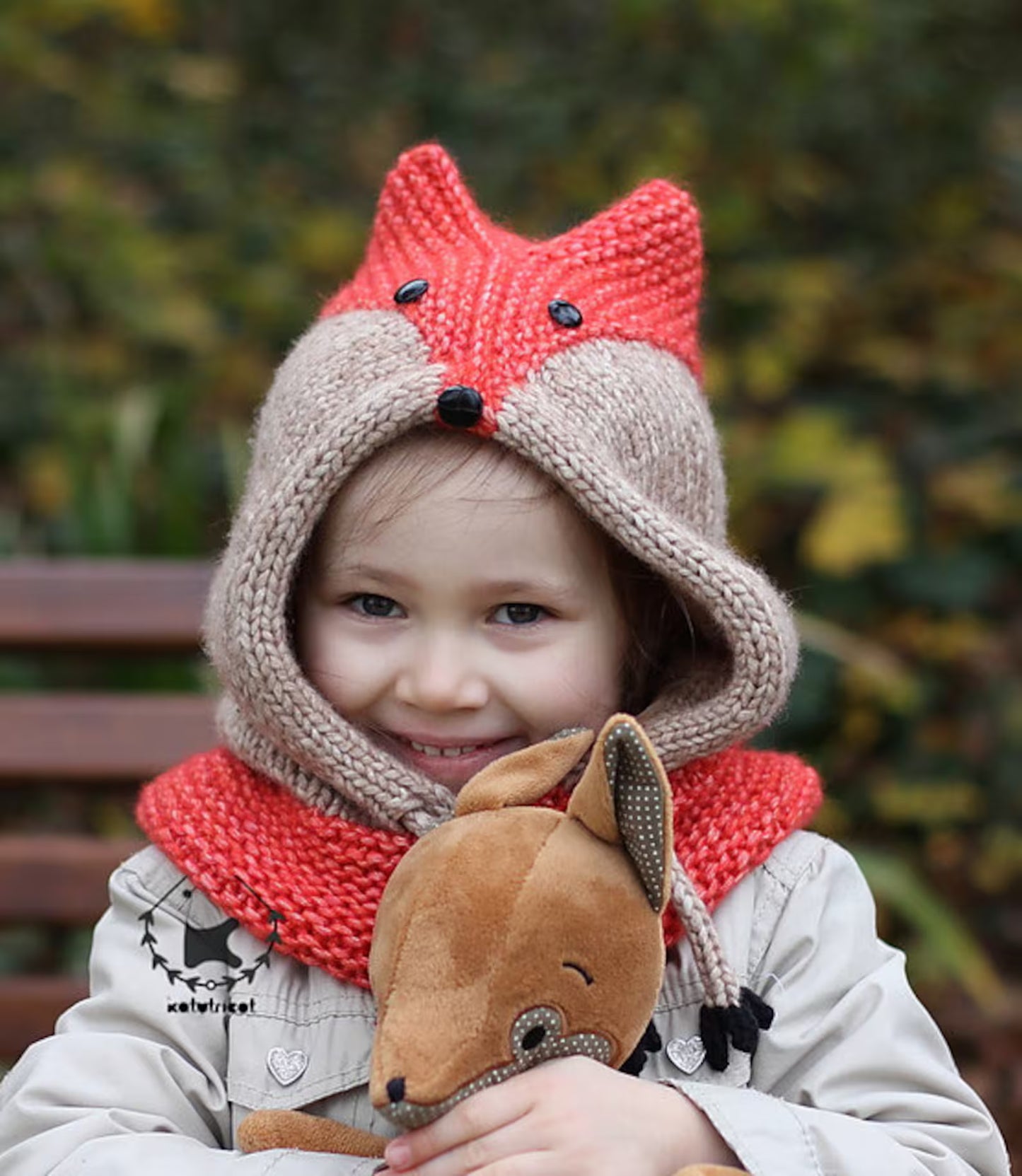 🦊 Sly Fox Hooded Cowl Knitting Pattern – Baby to Adult Cozy Hood PDF 🧶✨