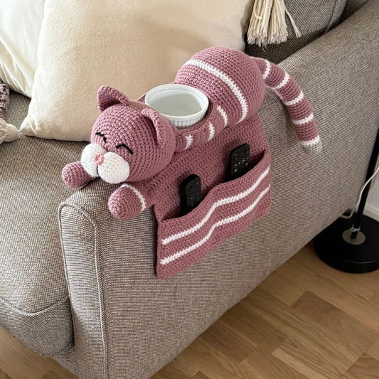 🐱✨ Adorable Cat Sofa Organizer – Crochet Pattern 🧶