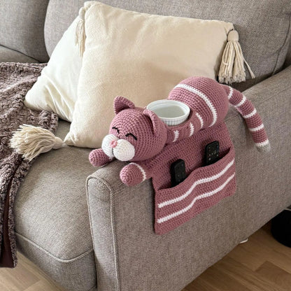🐱✨ Adorable Cat Sofa Organizer – Crochet Pattern 🧶