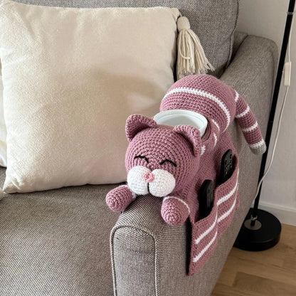 🐱✨ Adorable Cat Sofa Organizer – Crochet Pattern 🧶