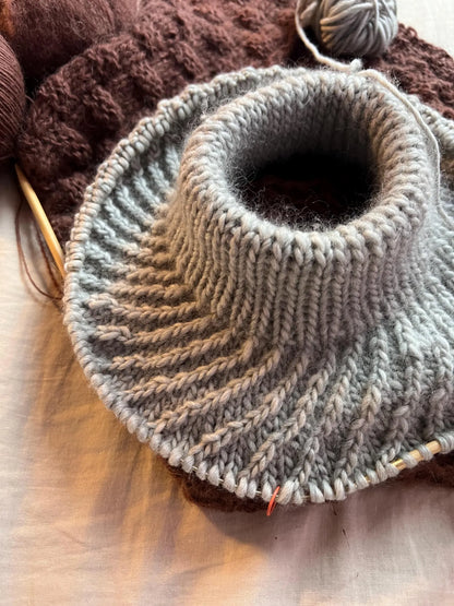 ✨ Spiral Yoke Sweater Knitting Pattern (XS–3XL) 🧶💫