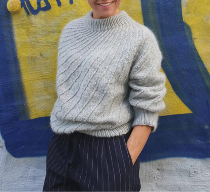 ✨ Spiral Yoke Sweater Knitting Pattern (XS–3XL) 🧶💫
