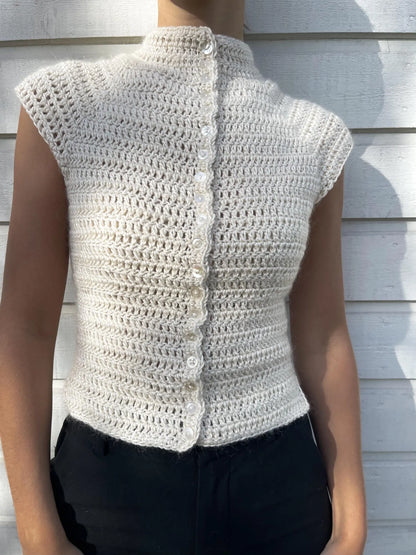 🤍 Button Up Crochet Top Pattern PDF