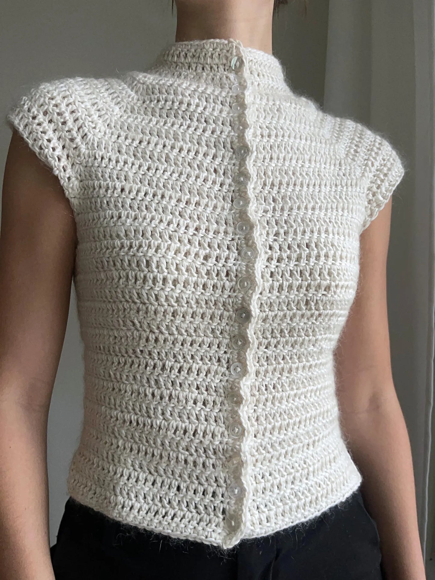 🤍 Button Up Crochet Top Pattern PDF