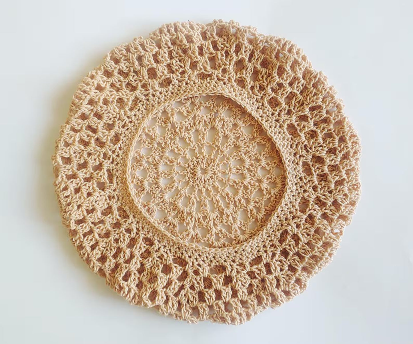 🌸 Lace Beret Crochet Pattern PDF