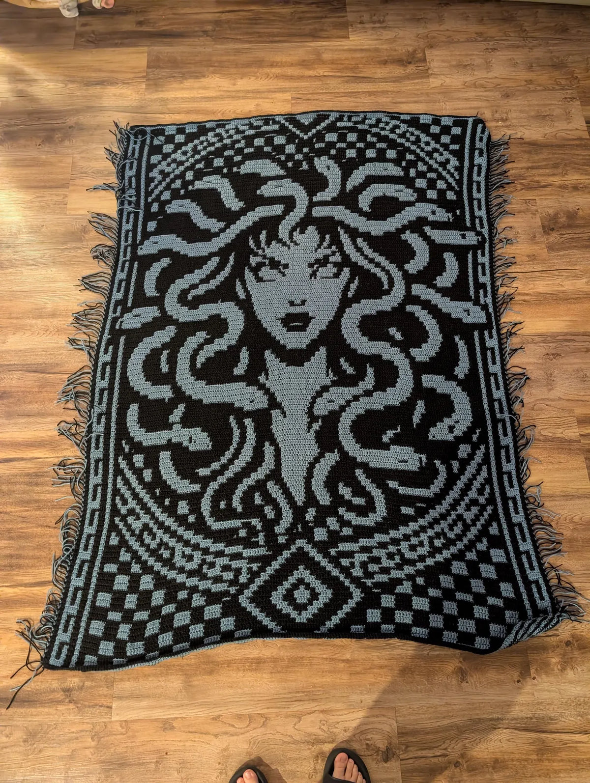 Medusa Mosaic Crochet Blanket Pattern | Grid & Written Instructions