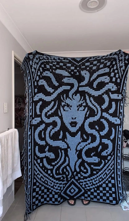 Medusa Mosaic Crochet Blanket Pattern | Grid & Written Instructions