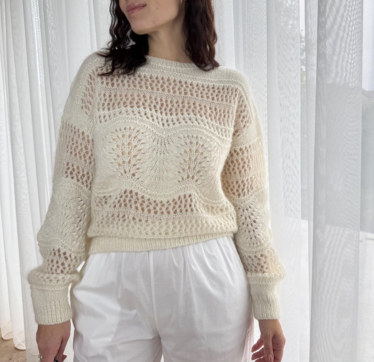 Lace Sweater Knitting Pattern PDF