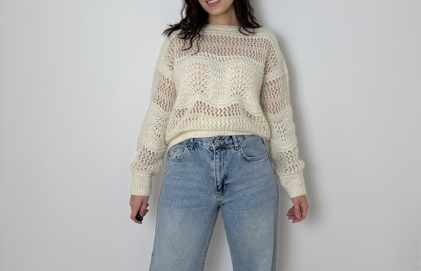 Lace Sweater Knitting Pattern PDF
