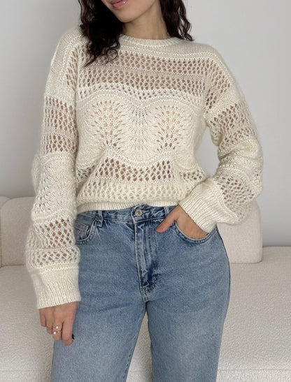 Lace Sweater Knitting Pattern PDF