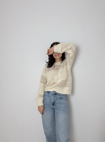 Lace Sweater Knitting Pattern PDF