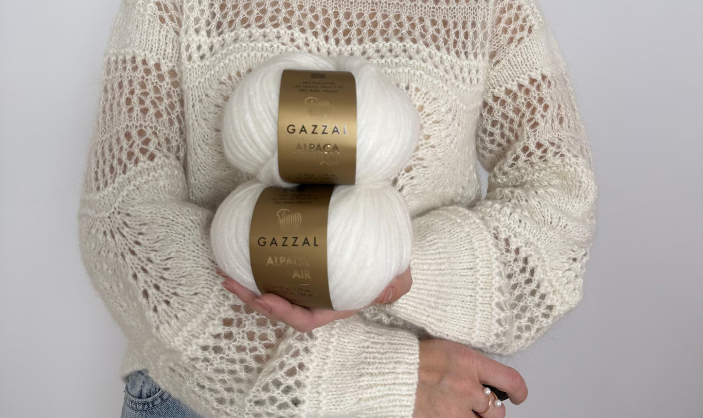 Lace Sweater Knitting Pattern PDF