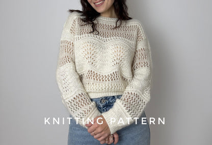 Lace Sweater Knitting Pattern PDF