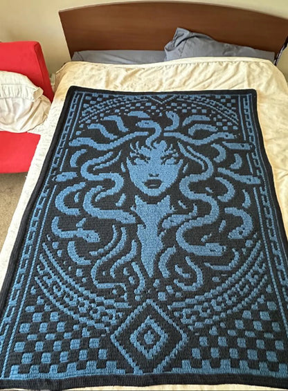 Medusa Mosaic Crochet Blanket Pattern | Grid & Written Instructions
