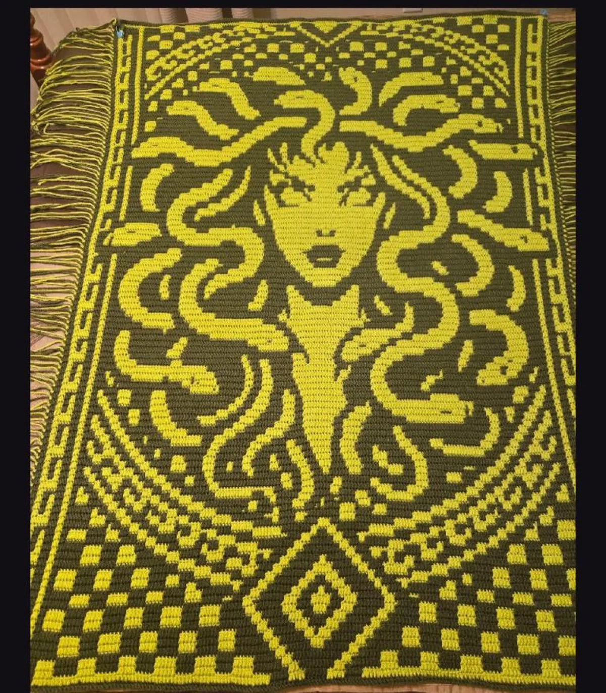 Medusa Mosaic Crochet Blanket Pattern | Grid & Written Instructions