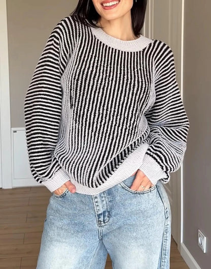 Tiger Illusion Sweater Knitting Pattern | XS–2XL