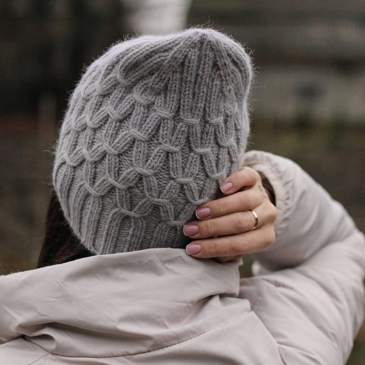 Rhombus Hat Knitting Pattern | Textured Beanie PDF