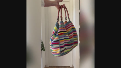 🌈 Scrap Yarn Bag Pattern – Colorful & Fun! 🧶