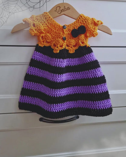 🎃 Spooky-Cute Skull Dress Crochet Pattern 🧶 👶 Newborn–8Y