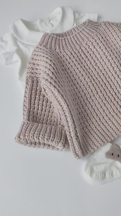 🧸 Baby Ribbed Crochet Sweater – Cozy & Modern (0–8 Years, Easy Pattern)